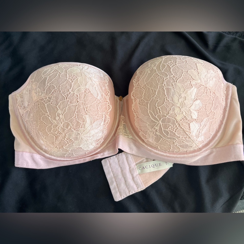 CACIQUE No straps Elegant Lace Strapless Bra - Peach‎